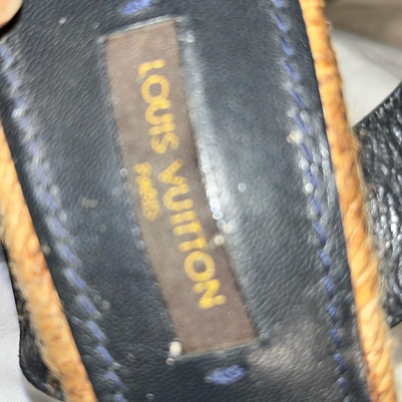 Louis Vuitton Grey Monogram Canvas Idylle Espadrille Wedge Sandals Size 36.5 - Picture 5 of 12